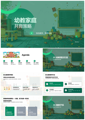 幼教家园共育快乐教学理念策略方法PPT模板