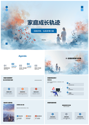 家庭成长亲情凝聚相册大事核心价值轨迹PPT模板
