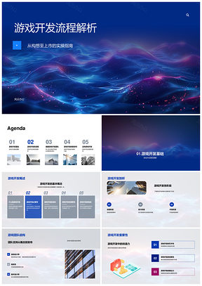 游戏开发流程团队协作挑战与发布PPT模板