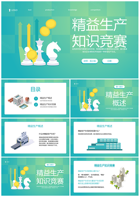 绿色简约精益生产知识竞赛培训课件