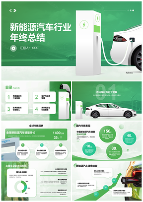 新能源行业技术研发生产成本政策竞争发展前景总结PPT模板