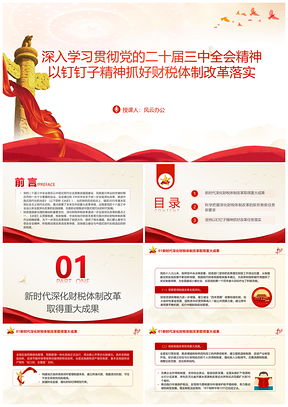 贯彻二十届三中全会精神钉钉子精神抓好财税体制改革PPT课件