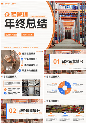 2025仓储物流运输管理年终季度月报总结汇报PPT模板
