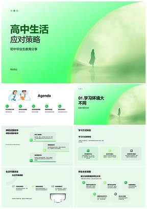 高中生应对策略学习压力时间课程人际心态调整PPT模板