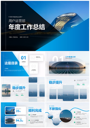 2025商务风年终工作总结汇报视觉设计PPT模板