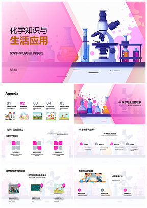 化学分类与生活应用实验PPT模板