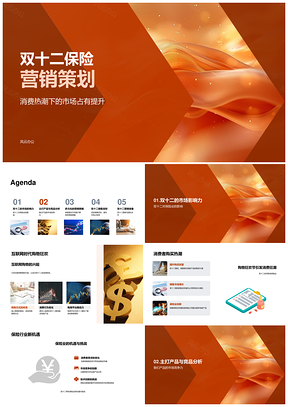 双十二保险营销策划市场占有率提升策略PPT模板