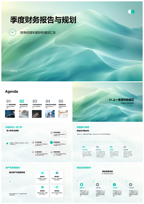 季度财务报告规划收支利润资产负债现金流目标成本预算分析PPT模板