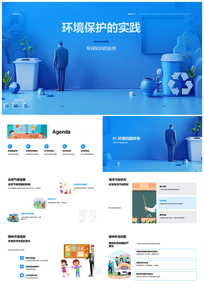 环境保护实践应对气候变暖海洋污染物种灭绝森林砍伐PPT模板