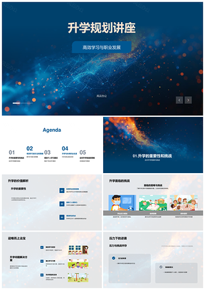 升学规划高效学习职业发展优势趋势应对挑战路径PPT模板