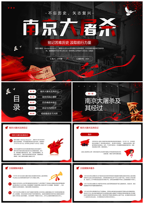 国家公祭日南京大屠杀历史课件模板