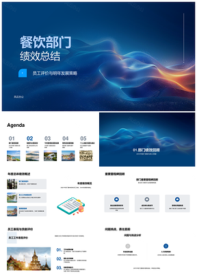 2025餐饮部门绩效总结战略目标服务提升发展策略PPT模板