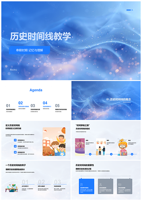 世界史脉络因果互动时间线教学PPT模板