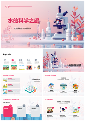 2025水的科学三态循环实验节水探秘PPT模板