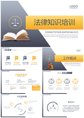 司法检察律师普法法律知识培训总结PPT模板