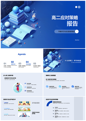 2025高二应对策略学习平衡压力兴趣规划高效技巧身心健康PPT模板