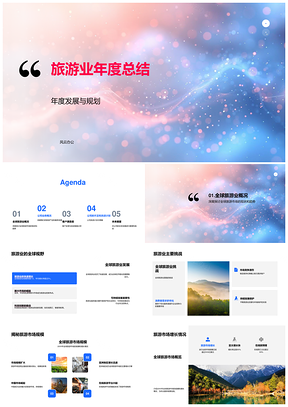 2025全球旅业年度总结发展与服务提升规划PPT模板