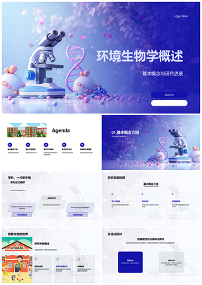 2025环境生物学研究进展与全球生态效应PPT模板