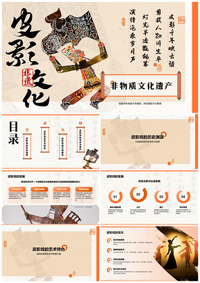 2025四川非遗皮影戏历史文化艺术与代表剧目PPT模板
