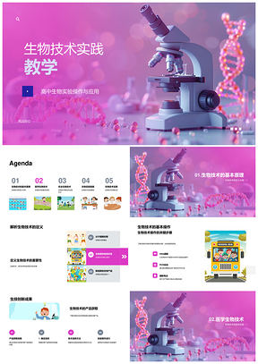 2025生物技术实验操作与医学农业应用教学PPT模板