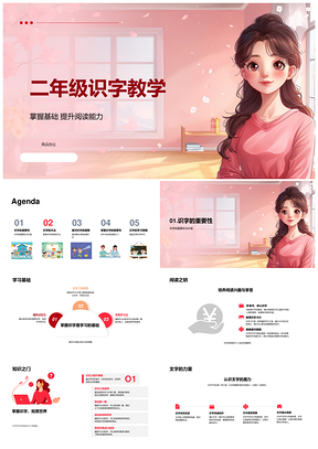 2025二年级识字教学基础方法策略提升阅读能力PPT模板