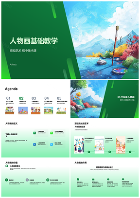 2025初中美术人物画教学课件艺术感知创作基础PPT模板