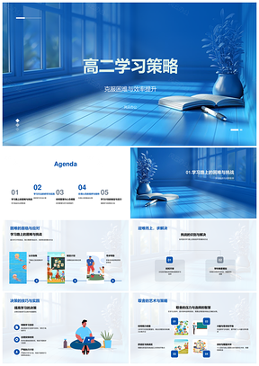 2025高二高效学习策略克难方法时间管理乐观心态计划PPT模板