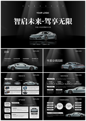 2025黑金科技汽车行业年终总结工作汇报PPT模板