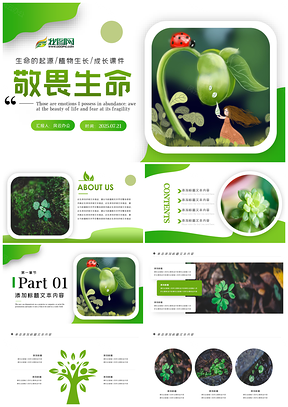 2025绿色萌芽成长教育环保生命之路PPT模板