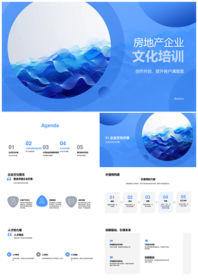 2025房地产企业文化培训合作共创创新驱动追求卓越PPT模板