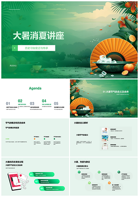 2025大暑节气消夏习俗文化传承历史演变PPT模板