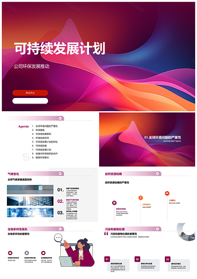 2025企业环保推动可持续发展应对气候变化节能减排治理PPT模板