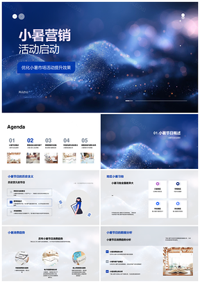2025小暑大赏礼双线营销策略优化中青年消费趋势PPT模板