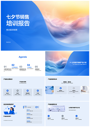2025七夕医保医疗保健销售培训策略优惠用户报告PPT模板