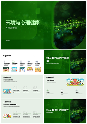 2025环保意识行动守护心理健康PPT模板