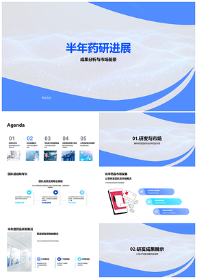 2025半年药研成果团队创新与化药市场前景PPT模板