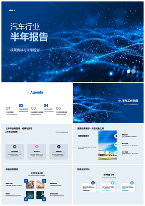 2025汽车半年报市场竞对收益分析效率团队挑战资源优化PPT模板