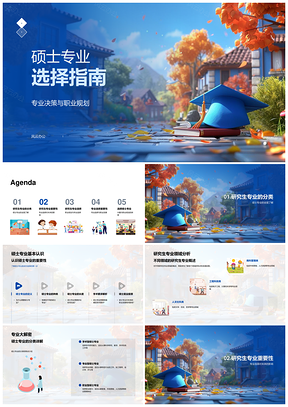 2025硕士专业选择职业规划兴趣前景指南PPT模板
