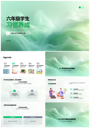 2025六年级学生习惯养成教育PPT模板