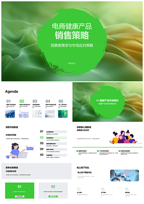 2025健康产品电商销售策略全渠道优化精准营销推广PPT模板
