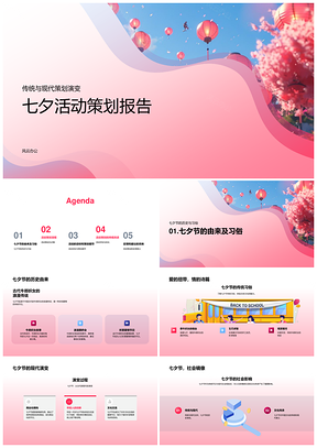 2025七夕节历史背景与活动策划报告PPT模板