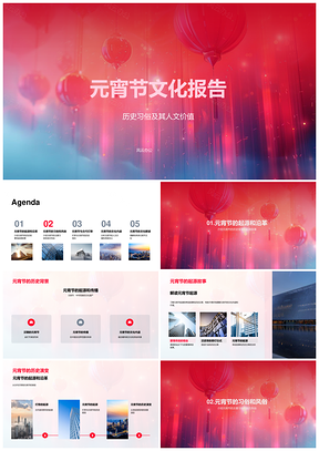 2025元宵节文化报告起源演变习俗灯祭人文解读PPT模板