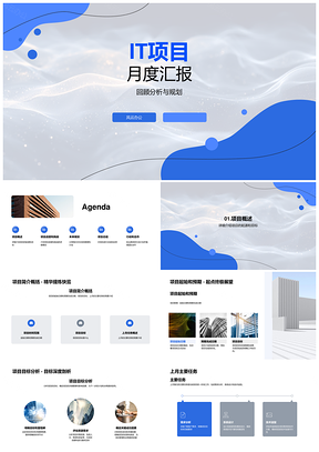2025IT项目月度进度挑战总结协作计划汇报PPT模板