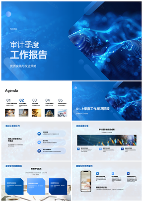 2025审计季度工作报告实践策略管理分析满意效率PPT模板
