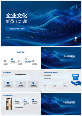 2025企业文化新员工培训公司历史使命愿景核心价值环境团队PPT模板