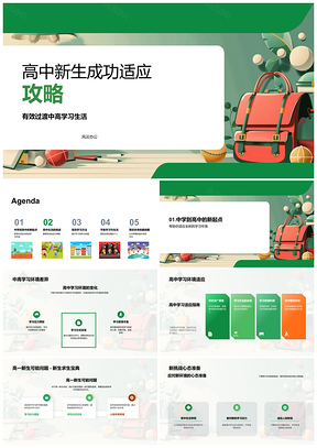 2025高中新生适应学习生活技能压力课程社交目标PPT模板