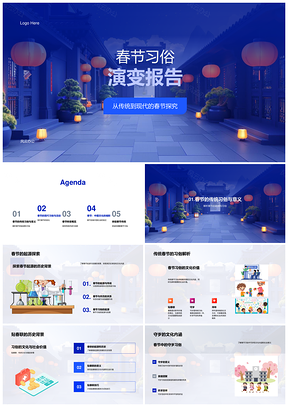 2025春节习俗演变传统现代社会文化电子红包PPT模板
