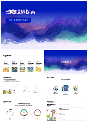 2025动物生态链与物种多样性保护探索PPT模板