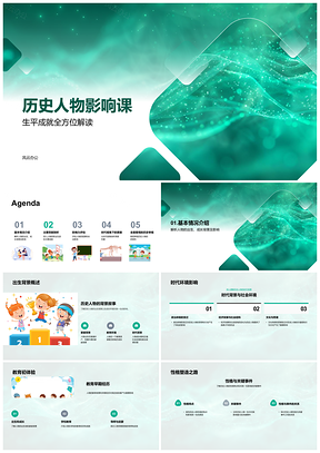 2025历史人物生平成就影响教学课件模板