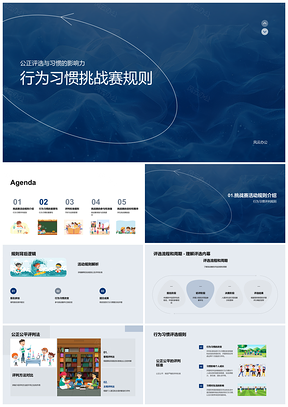 2025行为习惯挑战赛公正评选规则与成长影响PPT模板